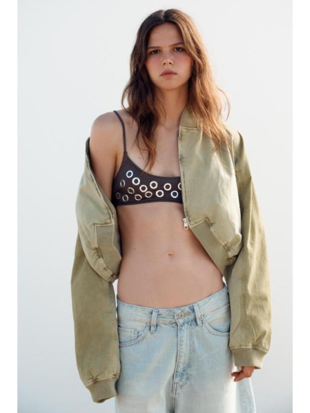 ZARA WASHED EFFECT BOMBER JACKET